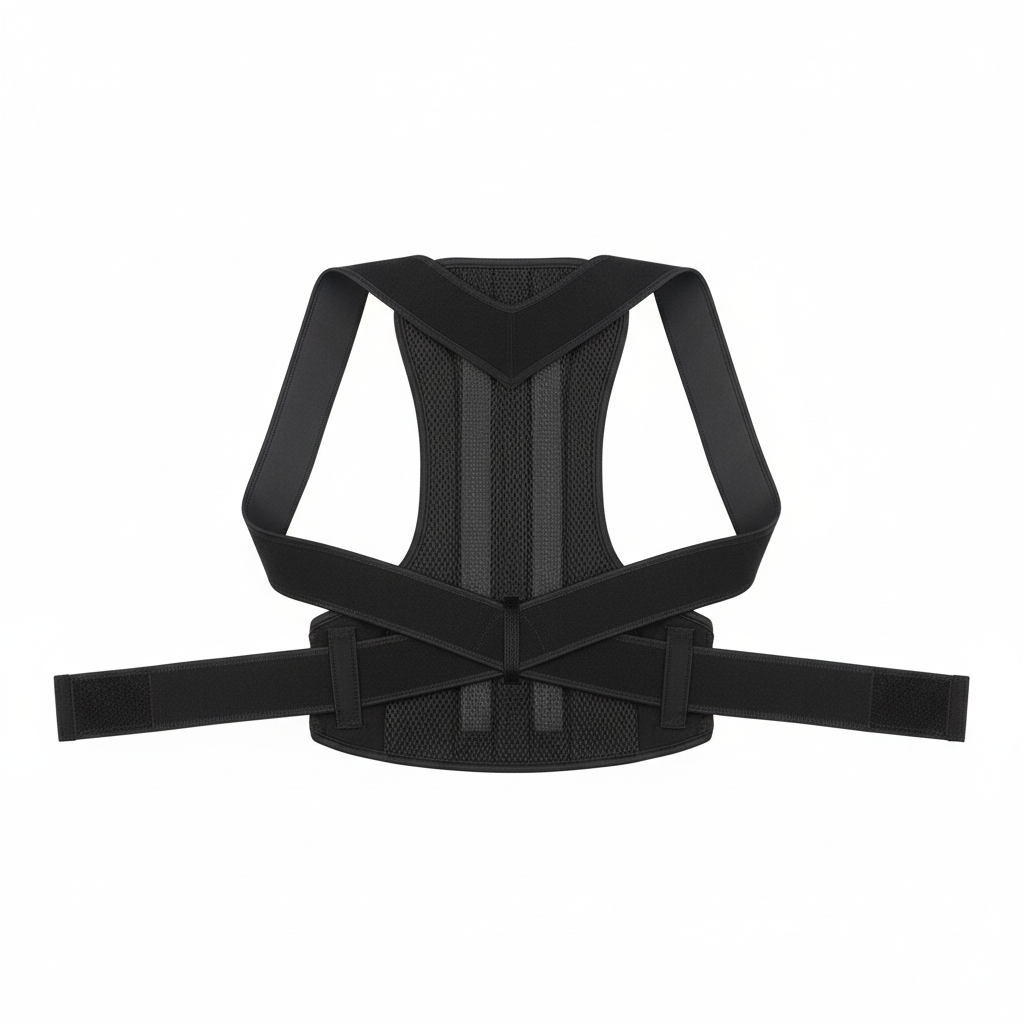 Back Brace Posture Corrector auf weißem Hintergrund - komplett