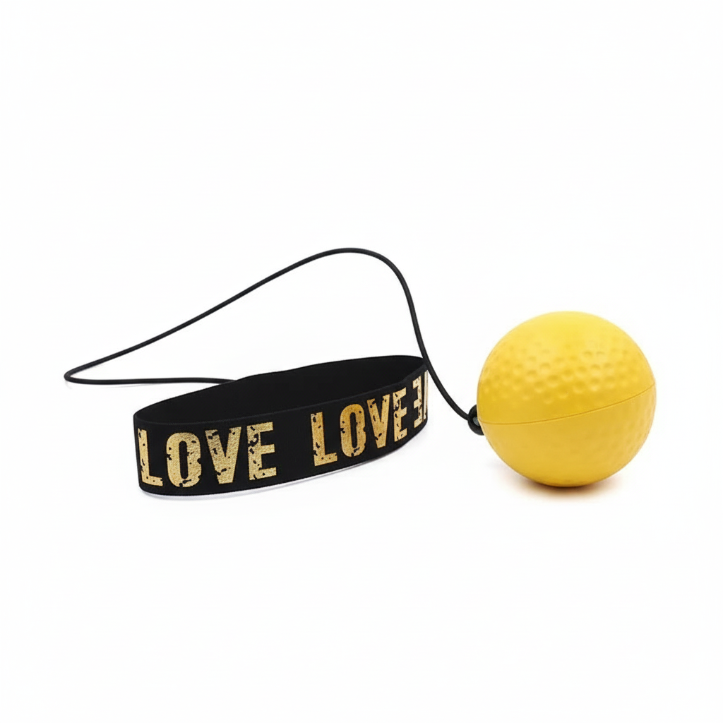 Boxing Speed Ball gelb komplett verbunden - Headband, Gummiband, Ball