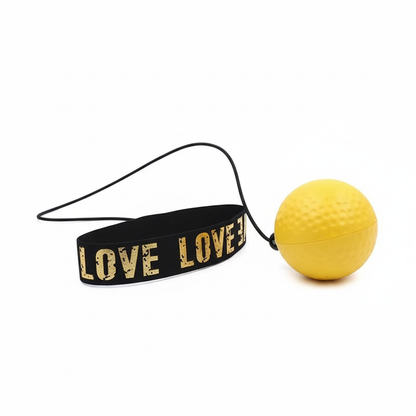 Boxing Speed Ball gelb komplett verbunden - Headband, Gummiband, Ball