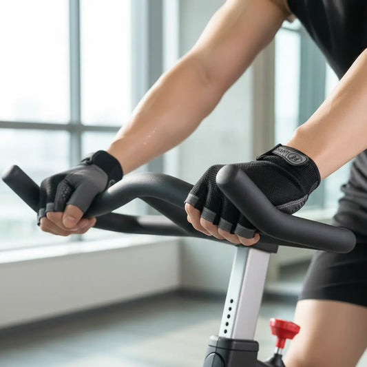 Close-up Hände mit Gym Gloves