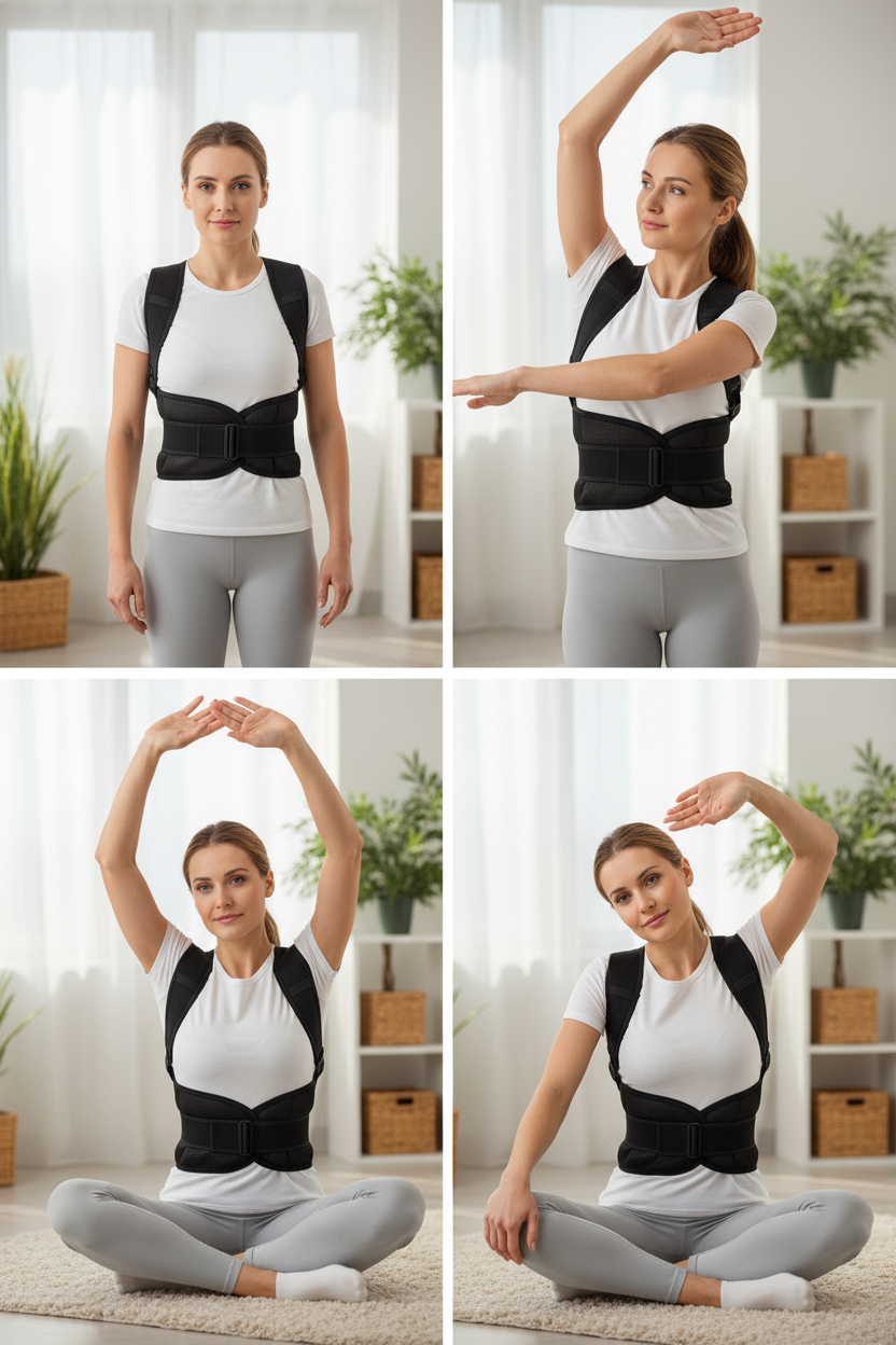 Person trägt Back Brace bei leichter Aktivität